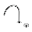 An image of Nero Tapware's Serenity Progressive Bath/Kitchen Mixer Arc Spout With Metal Handle Chrome