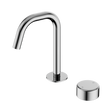 An image of Nero Tapware's Serenity Progressive Basin Mixer Edge Spout With Metal Handle Chrome