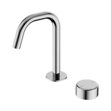 An image of Nero Tapware's Serenity Progressive Basin Mixer Edge Spout With Metal Handle Chrome