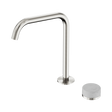 An image of Nero Tapware's Serenity Progressive Bath/Kitchen Mixer Edge Spout With Carrara Handle Brushed Nickel