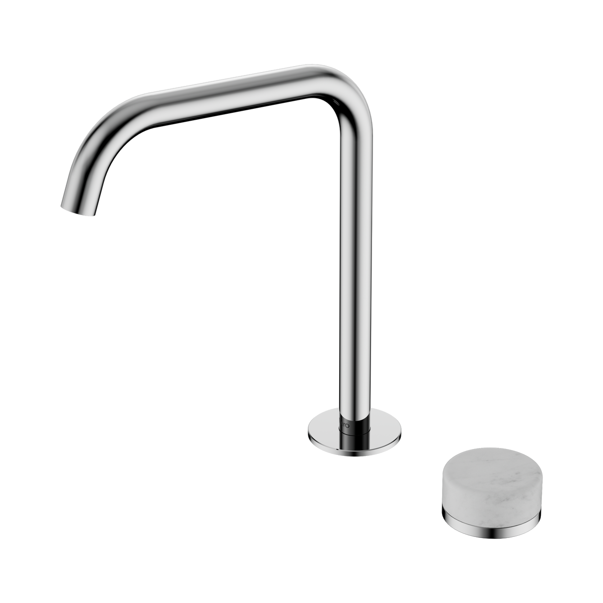 An image of Nero Tapware's Serenity Progressive Bath/Kitchen Mixer Edge Spout With Carrara Handle Chrome