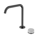 An image of Nero Tapware's Serenity Progressive Bath/Kitchen Mixer Edge Spout With Carrara Handle Gun Metal