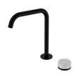 An image of Nero Tapware's Serenity Progressive Bath/Kitchen Mixer Edge Spout With Carrara Handle Matt Black