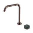 An image of Nero Tapware's Serenity Progressive Bath/Kitchen Mixer Edge Spout With Verde Alpi Handle Brushed Bronze