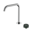 An image of Nero Tapware's Serenity Progressive Bath/Kitchen Mixer Edge Spout With Verde Alpi Handle Chrome