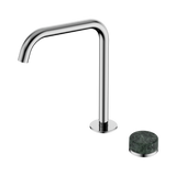 An image of Nero Tapware's Serenity Progressive Bath/Kitchen Mixer Edge Spout With Verde Alpi Handle Chrome