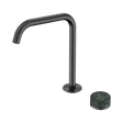 An image of Nero Tapware's Serenity Progressive Bath/Kitchen Mixer Edge Spout With Verde Alpi Handle Gun Metal
