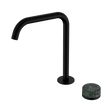 An image of Nero Tapware's Serenity Progressive Bath/Kitchen Mixer Edge Spout With Verde Alpi Handle Matt Black