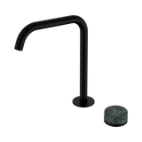 An image of Nero Tapware's Serenity Progressive Bath/Kitchen Mixer Edge Spout With Verde Alpi Handle Matt Black