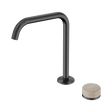 An image of Nero Tapware's Serenity Progressive Bath/Kitchen Mixer Edge Spout With Rome Travertine Handle Gun Metal
