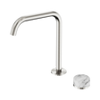 An image of Nero Tapware's Serenity Progressive Bath/Kitchen Mixer Edge Spout With Arabescato Corchia Handle Brushed Nickel