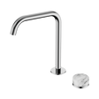 An image of Nero Tapware's Serenity Progressive Bath/Kitchen Mixer Edge Spout With Arabescato Corchia Handle Chrome