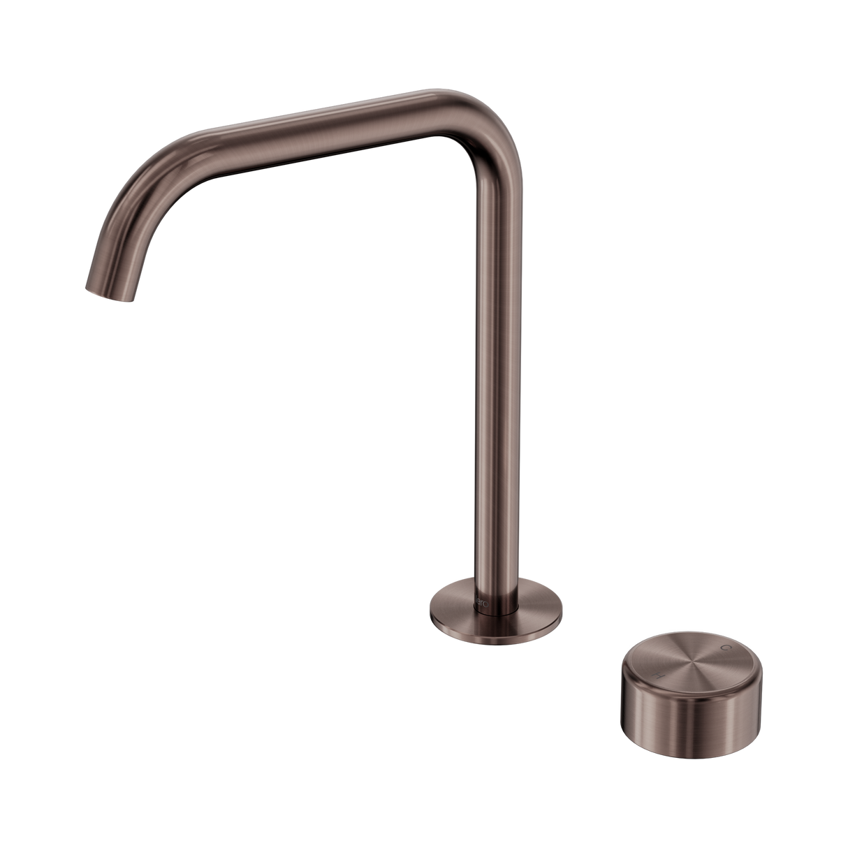An image of Nero Tapware's Serenity Progressive Bath/Kitchen Mixer Edge Spout With Metal Handle Brushed Bronze