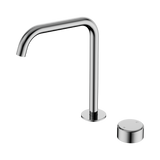 An image of Nero Tapware's Serenity Progressive Bath/Kitchen Mixer Edge Spout With Metal Handle Chrome