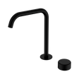 An image of Nero Tapware's Serenity Progressive Bath/Kitchen Mixer Edge Spout With Metal Handle Matt Black