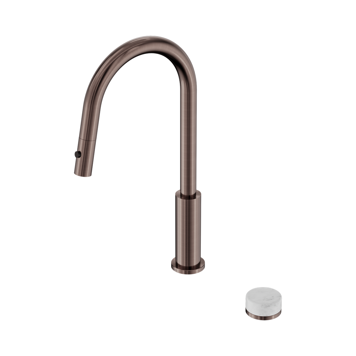 An image of Nero Tapware's Serenity Progressive Pull Out Kitchen Set With Carrara Handle Brushed Bronze