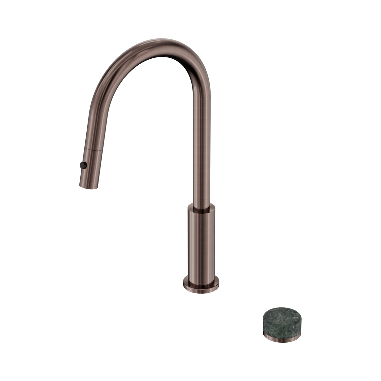 An image of Nero Tapware's Serenity Progressive Pull Out Kitchen Set With Verde Alpi Handle Brushed Bronze
