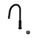 An image of Nero Tapware's Serenity Progressive Pull Out Kitchen Set With Verde Alpi Handle Matt Black