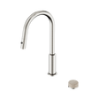 An image of Nero Tapware's Serenity Progressive Pull Out Kitchen Set With Rome Travertine Handle Brushed Nickel
