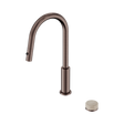 An image of Nero Tapware's Serenity Progressive Pull Out Kitchen Set With Rome Travertine Handle Brushed Bronze