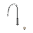 An image of Nero Tapware's Serenity Progressive Pull Out Kitchen Set With Rome Travertine Handle Chrome