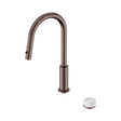 An image of Nero Tapware's Serenity Progressive Pull Out Kitchen Set With Arabescato Corchia Handle Brushed Bronze