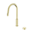 An image of Nero Tapware's Serenity Progressive Pull Out Kitchen Set With Metal Handle Brushed Gold