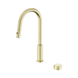 An image of Nero Tapware's Serenity Progressive Pull Out Kitchen Set With Metal Handle Brushed Gold