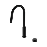 An image of Nero Tapware's Serenity Progressive Pull Out Kitchen Set With Metal Handle Matt Black
