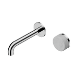 An image of Nero Tapware's Serenity Progressive Wall Basin Mixer 160mm Spout With Carrara Handle Chrome