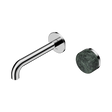 An image of Nero Tapware's Serenity Progressive Wall Basin Mixer 160mm Spout With Verde Alpi Handle Chrome
