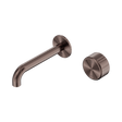 An image of Nero Tapware's Serenity Progressive Wall Basin Mixer 160mm Spout With Metal Handle Brushed Bronze