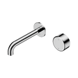An image of Nero Tapware's Serenity Progressive Wall Basin Mixer 160mm Spout With Metal Handle Chrome