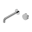 An image of Nero Tapware's Serenity Progressive Wall Basin Mixer 185mm Spout With Carrara Handle Chrome