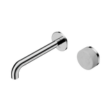 An image of Nero Tapware's Serenity Progressive Wall Basin Mixer 185mm Spout With Carrara Handle Chrome