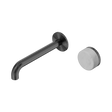 An image of Nero Tapware's Serenity Progressive Wall Basin Mixer 185mm Spout With Carrara Handle Gun Metal