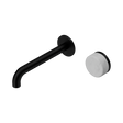 An image of Nero Tapware's Serenity Progressive Wall Basin Mixer 185mm Spout With Carrara Handle Matt Black