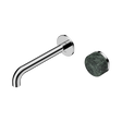 An image of Nero Tapware's Serenity Progressive Wall Basin Mixer 185mm Spout With Verde Alpi Handle Chrome