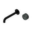 An image of Nero Tapware's Serenity Progressive Wall Basin Mixer 185mm Spout With Verde Alpi Handle Matt Black