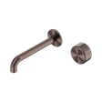 An image of Nero Tapware's Serenity Progressive Wall Basin Mixer 185mm Spout With Metal Handle Brushed Bronze