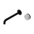 An image of Nero Tapware's Serenity Progressive Wall Basin Mixer 220mm Spout With Carrara Handle Matt Black
