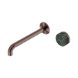 An image of Nero Tapware's Serenity Progressive Wall Basin Mixer 220mm Spout With Verde Alpi Handle Brushed Bronze