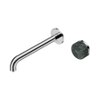 An image of Nero Tapware's Serenity Progressive Wall Basin Mixer 220mm Spout With Verde Alpi Handle Chrome