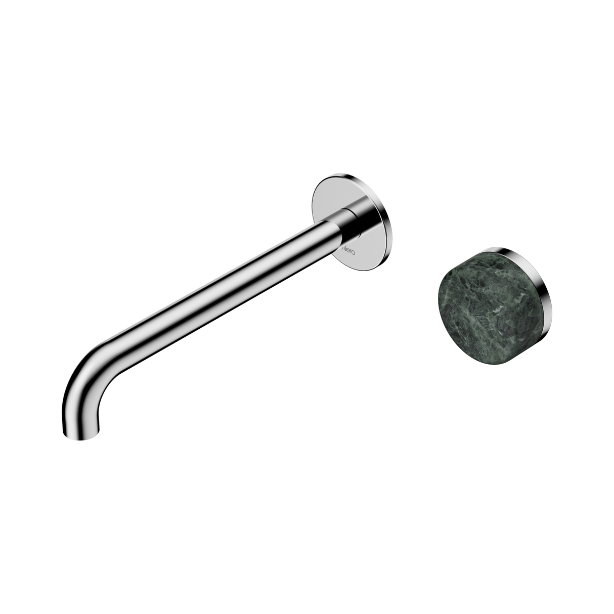 An image of Nero Tapware's Serenity Progressive Wall Basin Mixer 220mm Spout With Verde Alpi Handle Chrome