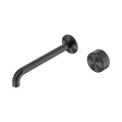 An image of Nero Tapware's Serenity Progressive Wall Basin Mixer 220mm Spout With Metal Handle Gun Metal