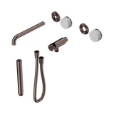 An image of Nero Tapware's Serenity Progressive Shower System With Spout With Carrara Handle And Slim Shower Trim Kit Only Brushed Bronze