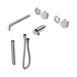 An image of Nero Tapware's Serenity Progressive Shower System With Spout With Carrara Handle And Slim Shower Trim Kit Only Chrome