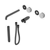 An image of Nero Tapware's Serenity Progressive Shower System With Spout With Carrara Handle And Slim Shower Trim Kit Only Gun Metal
