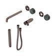 An image of Nero Tapware's Serenity Progressive Shower System With Spout With Verde Alpi Handle And Slim Shower Trim Kit Only Brushed Bronze