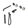 An image of Nero Tapware's Serenity Progressive Shower System With Spout With Rome Travertine Handle And Slim Shower Trim Kit Only Gun Metal